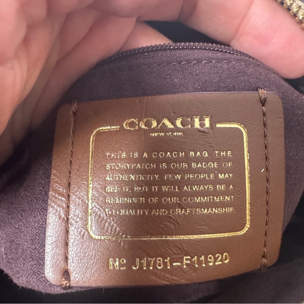 Coach Embossed Satchel Bag Small Beige Bennett Leather Y2K - Picture 7 of 11